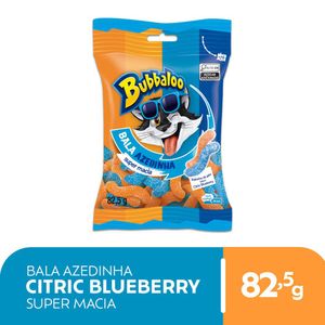 Bala Bubbaloo Azedinha Rabinho de Gato Citric Blueberry Pacote 82.5g