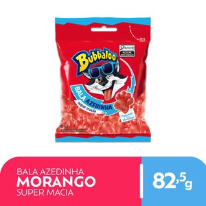 Bala Bubbaloo Azedinha Patinhas Morango Pacote 82.5g