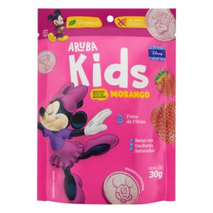 Biscoito Aruba Kids Mickey Vegano s/ Glúten Morango Pouch 30g