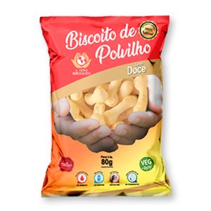 Biscoito de Polvilho Nova Jerusalém Vegano Doce Pacote 80g