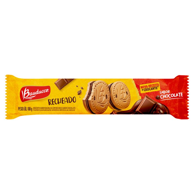 Biscoito Recheado Bauducco Baunilha Recheio Chocolate 108g - Prezunic