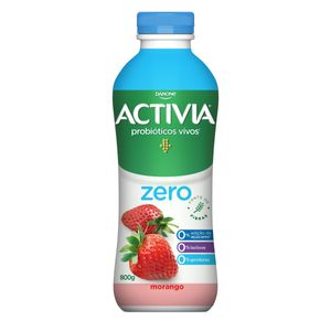 Leite Fermentado Desnatado Zero Lactose Activia Morango 800g