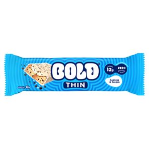 Barra de Proteína Bold Thin Zero Açúcar Cookies & Cream 40g