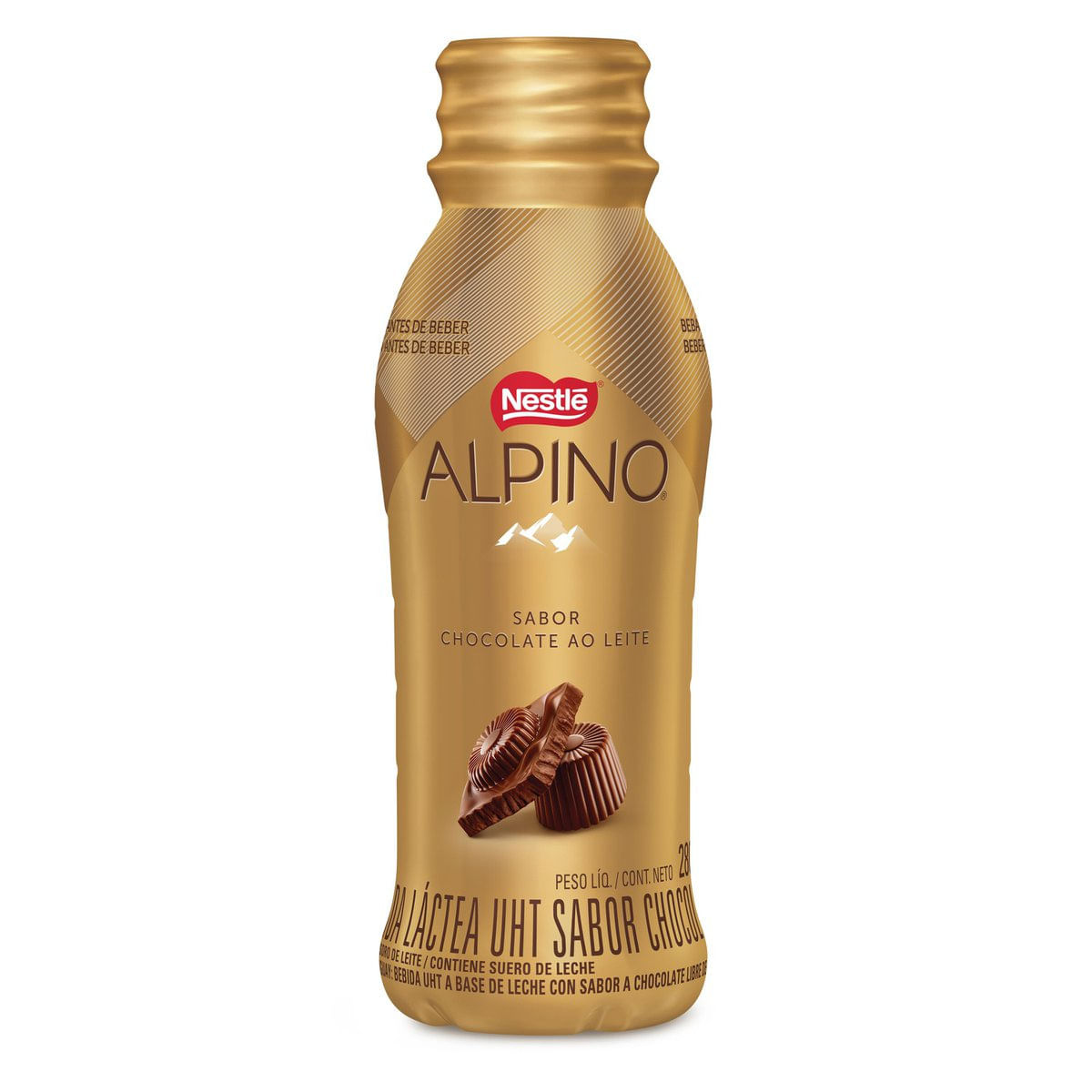 あっこ　0 Bebida Láctea UHT Chocolate ao Leite Alpino Frasco 280ml | Prezunic