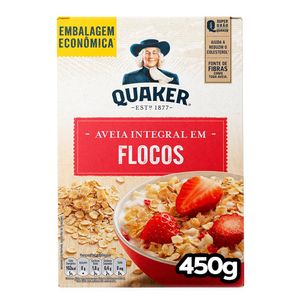 Aveia em Flocos Regulares Quaker Caixa 450g Embalagem Econômica