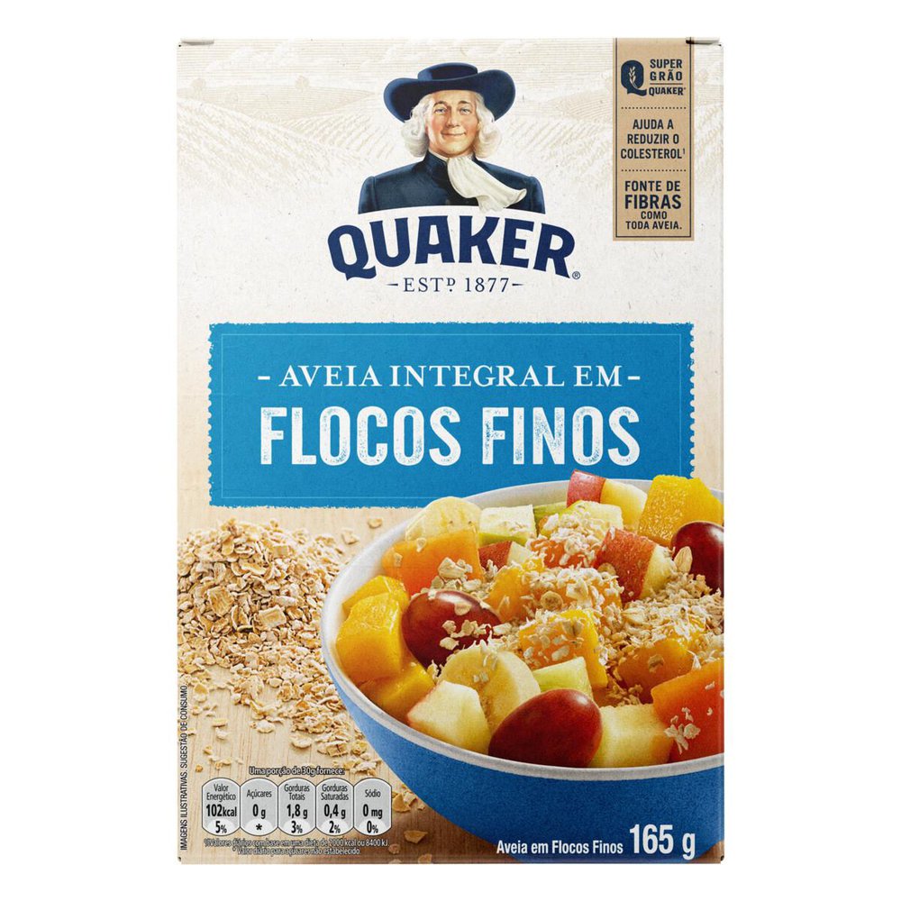 Aveia em Flocos Finos Quaker Caixa 165g | Prezunic