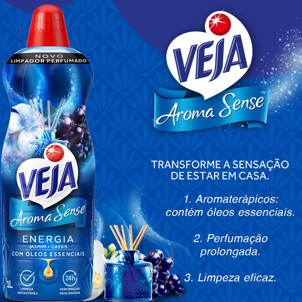 Limpador Veja Perfumes Energia Jasmim e Cassis Frasco 1l | Prezunic