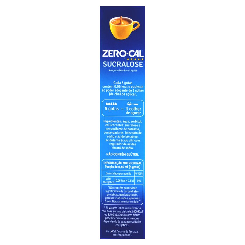 Adoçante Líquido Zero-Cal Sucralose 100ml - Prezunic