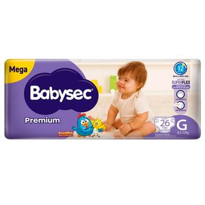 Fralda Descartável Babysec Galinha Pintadinha Premium Mega G c/ 26 Unid