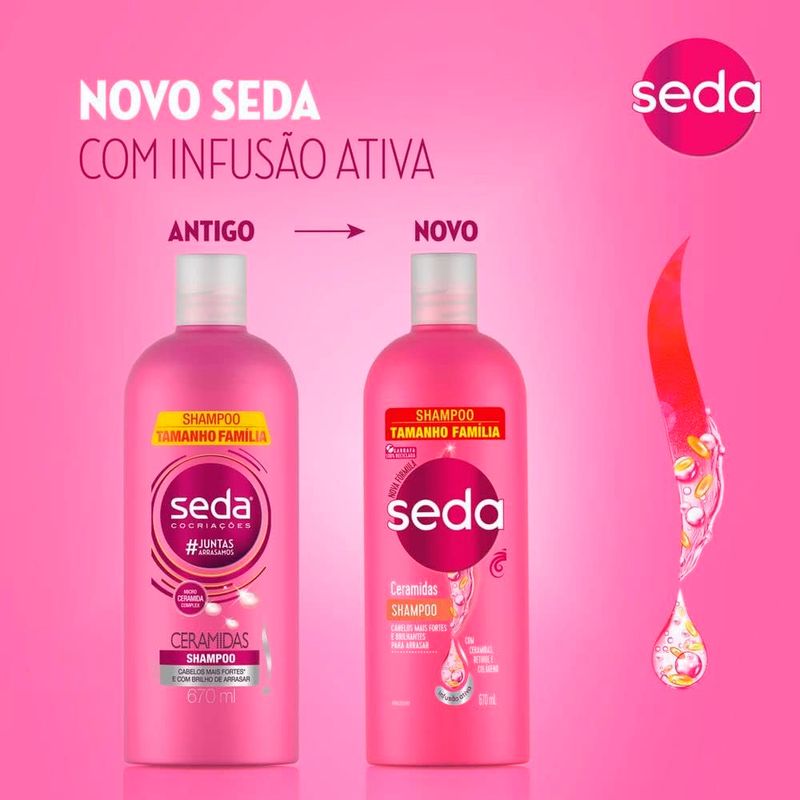 Shampoo Seda Ceramidas Frasco 670ml Tamanho Família - Prezunic