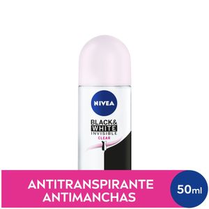 Desodorante Antitranspirante Nivea Invisible for Black & WhiteClear Roll-On Ação Antibac 48h 50ml