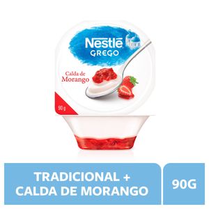 Iogurte Grego Integral Nestlé Calda de Morango Pote 90g