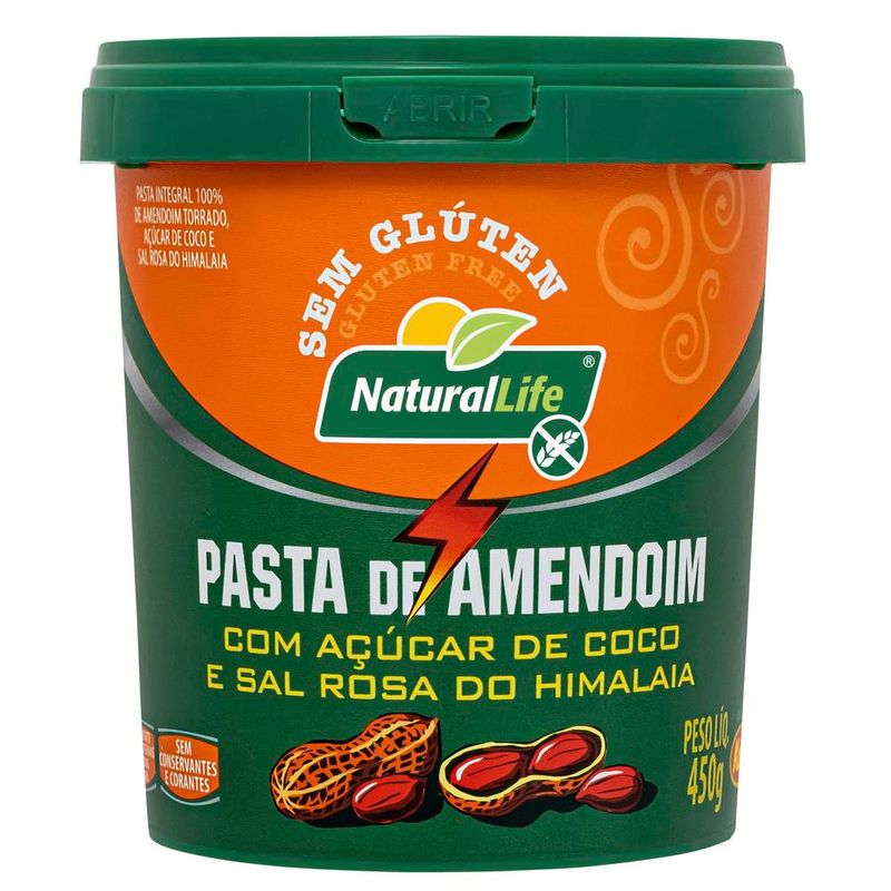 Pasta de Amendoim Integral Sem Glúten 450g - Natural Life - Pasta