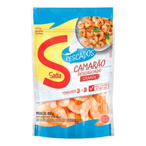 Camarão Cinza Sadia Pescados Descascado Cozido 30/50 Pouch Congelado 400g