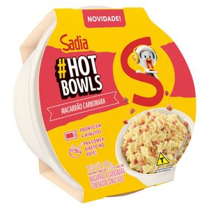 Macarrão c/ Bacon Carbonara Sadia Hot Bowls Pote 300g