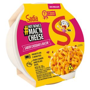 Macn Cheese Sadia Cheddar & Bacon Pote 350g