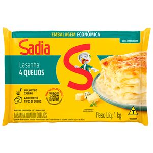 Lasanha Sadia 4 Queijos Congelada 1Kg