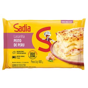 Lasanha Sadia Peito de Peru Defumado Congelada 600g