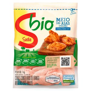Meio da Asa de Frango Sadia Bio Congelada 1Kg