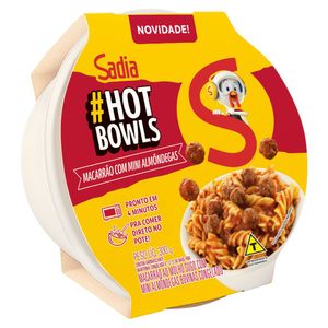 Macarrão ao Molho Sugo c/ Mini Almôndegas Sadia Hot Bowls Pote 300g