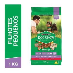 Ração Dog Chow Cães Filhotes Minis e Pequenos Frango e Arroz 1kg