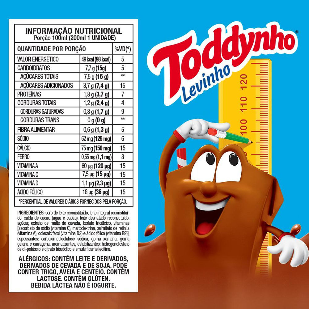Bebida Láctea Uht Chocolate Toddynho Levinho Caixa 200ml | Prezunic