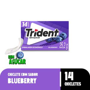 Goma de Mascar Trident Zero Açúcar Blueberry Caixa 25.2g c/ 14 Unid Embalagem Econômica