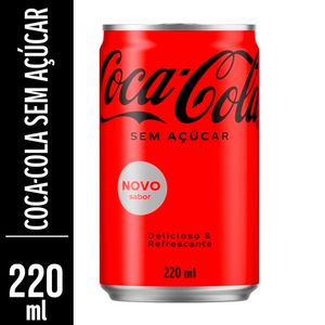 Refrigerante Coca-Cola s/ Açúcar Mini Lata 220ml