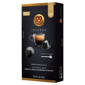 Café em Cápsulas 3 Corações Torrado e Moído Intenso Caixa 50g c/ 10 Unid