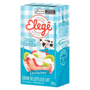 Creme de Leite Uht Elegê Levíssimo Homogeneizado Caixa 200g