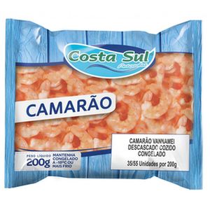 Camarão Costa Sul Cozido Descascado 35/55 Congelado 200g