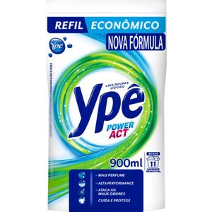 Lava-Roupas Líquido Ypê Power Act Pouch 900ml Refil Econômico