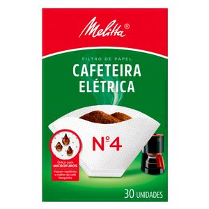 Filtro de Papel Melitta Cafeteira Elétrica N.4 c/ 30 Unid