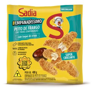 Empanado Peito de Frango Sadia em Tiras c/ Toque de Ervas 400g