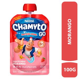 Iogurte Chamyto Go Parcialmente Desnatado Morango Squeeze 100g