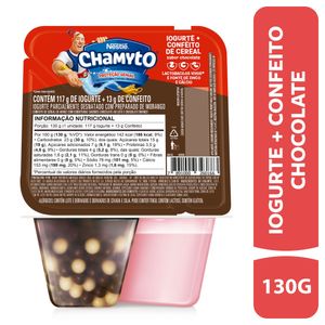 Iogurte Chamyto Parcialmente Desnatado Morango com Cereais de Chocolate Pote 130g