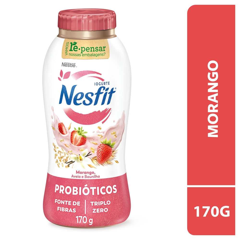 Iogurte Nesfit Desnatado Zero Lactose Morango, Aveia eBaunilhaFrasco170g