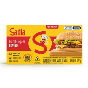 Hambúrguer de Carne Bovina Sadia Tradicional 672g c/ 12 Unid