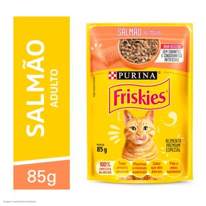 Ração Úmida Gatos Adultos Friskies Salmão ao Molho 85g