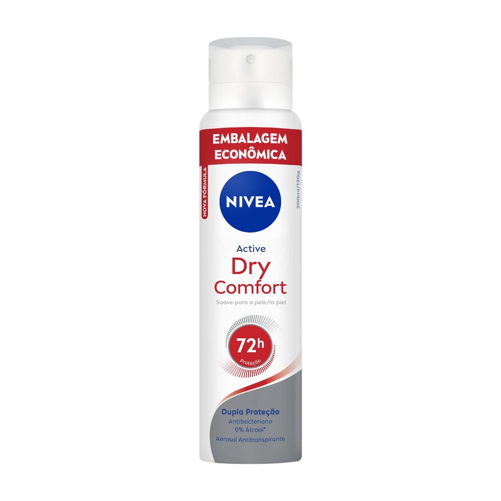Desodorante Aerossol Nivea Active Dry Comfort 200ml Embalagem Econômica