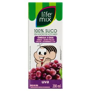 Suco Life Mix Turma da Mônica Uva Caixa 200ml