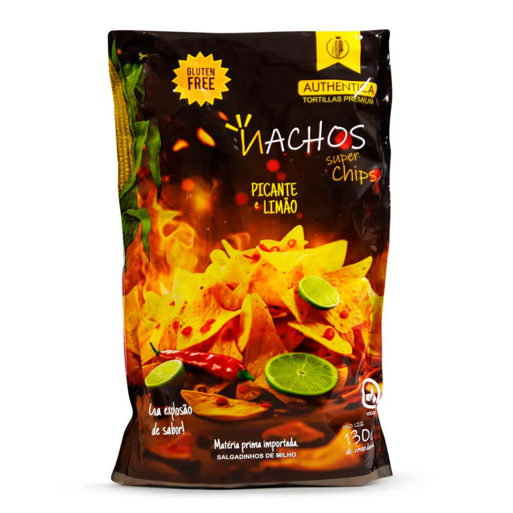Tortillas Super Nachos Authentica Premium Picante Limão 130g