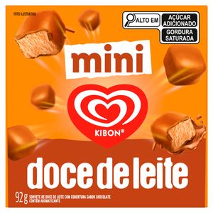 Mini Sorvete Kibon Doce de Leite Cobertura Chocolate Caixa 92g