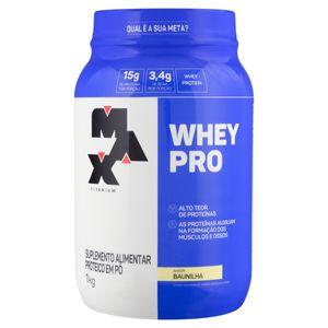 Suplemento Alimentar Proteico em Pó Max Titanium Whey Pro Baunilha Pote 1Kg