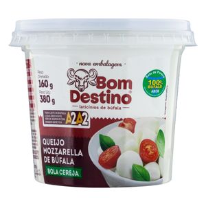 Queijo Muçarela de Búfala Bom Destino Bola Cereja 380g