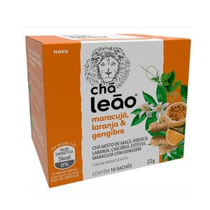 Chá Leão Maracujá, Laranja & Gengibre Caixa 22g 10 Unid