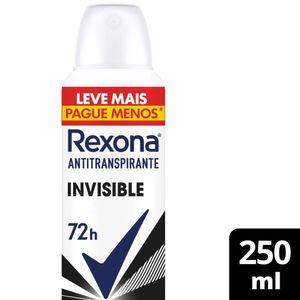 Desodorante Antitranspirante Aerossol Rexona Invisible 250ml