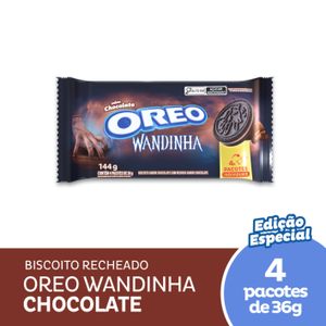 Pack Biscoito Oreo Chocolate Recheio Chocolate Pacote 144g 4 Unid