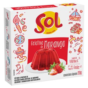 Gelatina em Pó Sol Morango Caixa 20g