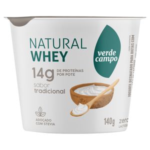 Iogurte Desnatado Verde Campo Natural Whey Zero Lactose Tradicional Pote 140g